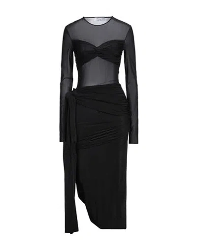 Blumarine Woman Midi Dress Black Size 12 Polyamide, Elastane