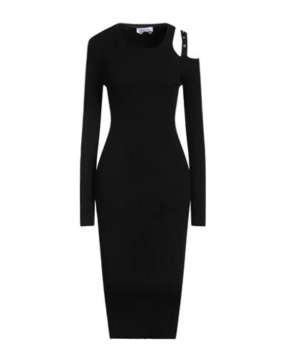 BLUMARINE BLUMARINE WOMAN MIDI DRESS BLACK SIZE 6 VISCOSE, POLYESTER