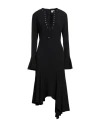 Blumarine Eyelet-detail Asymmetric Dress In Black