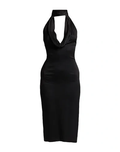 Blumarine Woman Midi Dress Black Size 8 Viscose, Acetate, Elastane