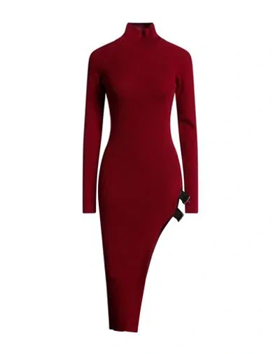 Blumarine Woman Midi Dress Brick Size 6 Virgin Wool In Red