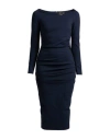 Blumarine Woman Midi Dress Midnight Blue Size 12 Viscose, Polyamide, Elastane