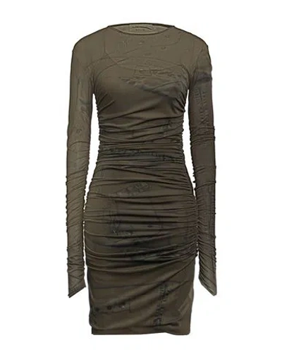 Blumarine Woman Midi Dress Military Green Size 6 Polyamide, Elastane