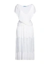 Blumarine Woman Midi Dress Off White Size 8 Viscose, Polyamide In Off White