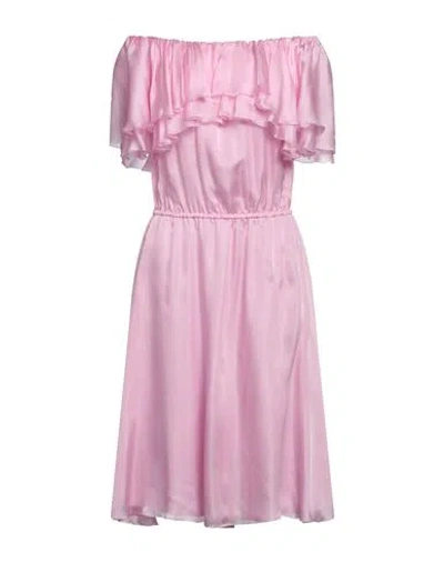Blumarine Woman Midi Dress Pink Size 4 Silk