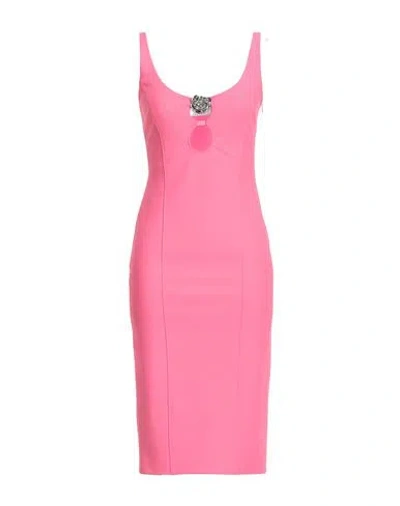 Blumarine Woman Midi Dress Pink Size 4 Viscose, Polyamide, Elastane