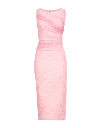 Blumarine Woman Midi Dress Pink Size 6 Polyamide, Elastane