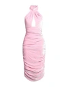 Blumarine Woman Midi Dress Pink Size 6 Viscose, Silk, Elastane In Pink