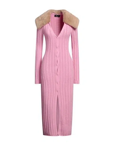 Blumarine Woman Midi Dress Pink Size 4 Wool, Cashmere