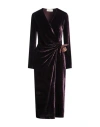 Blumarine Woman Midi Dress Plum Size 8 Viscose, Silk