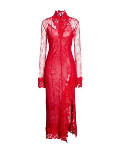 Blumarine Woman Midi Dress Red Size 4 Polyester