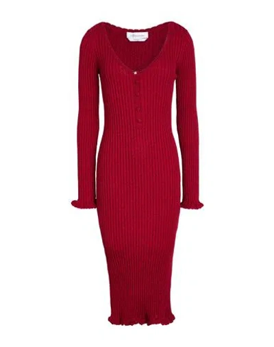 Blumarine Woman Midi Dress Red Size 6 Viscose, Polyester