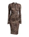 Blumarine Woman Midi Dress Sand Size 10 Wool