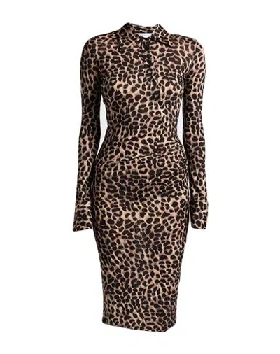 Blumarine Woman Midi Dress Sand Size 10 Wool