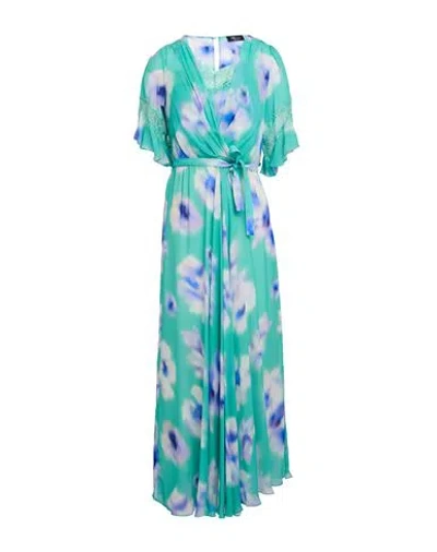 Blumarine Woman Midi Dress Turquoise Size 12 Viscose