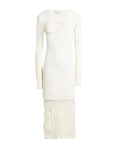 Blumarine Woman Midi Dress White Size M/l Polyamide, Elastane