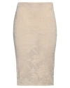 Blumarine Woman Midi Skirt Beige Size 8 Viscose, Polyamide, Polyester