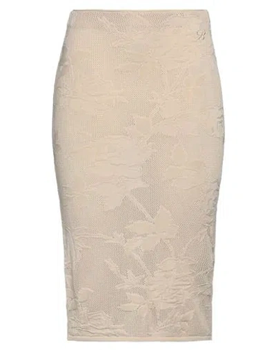 Blumarine Woman Midi Skirt Beige Size 8 Viscose, Polyamide, Polyester