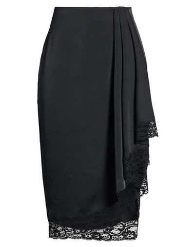 Blumarine Woman Midi Skirt Black Size 8 Polyester In Blue
