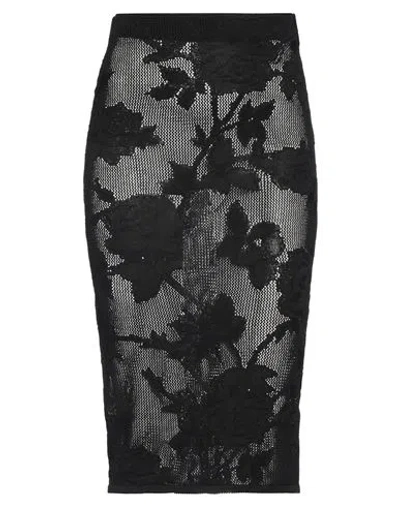 Blumarine Woman Midi Skirt Black Size 8 Viscose, Polyamide, Polyester