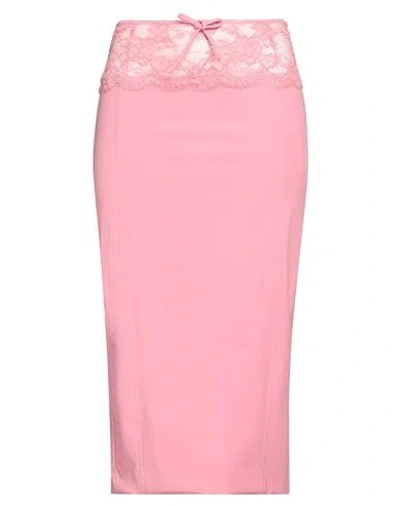 Blumarine Lace-panel Pencil Skirt In Pink