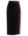 Blumarine Woman Midi Skirt Plum Size 6 Viscose, Silk