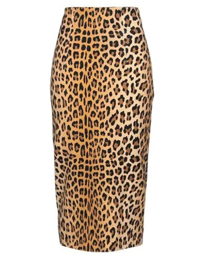 Blumarine Woman Midi Skirt Sand Size 8 Viscose, Polyester In Beige