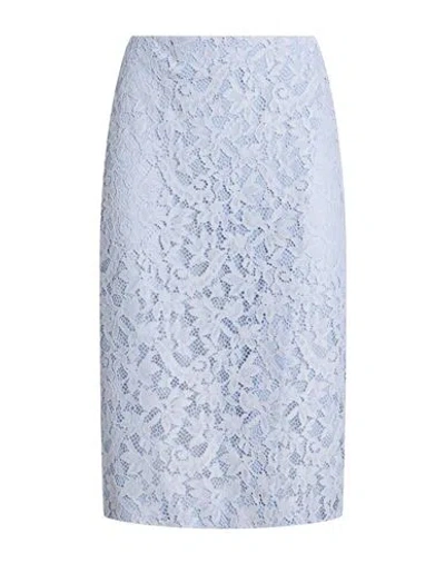 Blumarine Woman Midi Skirt Sky Blue Size 2 Polyester, Cotton In Gray