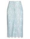 Blumarine Woman Midi Skirt Sky Blue Size 4 Polyamide, Cotton, Viscose, Silk, Elastane