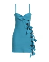 Blumarine Woman Mini Dress Azure Size 4 Viscose, Polyester