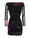 Blumarine Woman Mini Dress Black Size 4 Polyamide In Multi