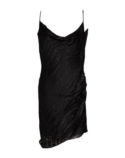 Blumarine Woman Mini Dress Black Size 6 Viscose, Silk
