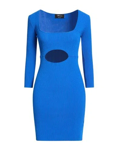 Blumarine Woman Mini Dress Bright Blue Size 6 Viscose, Polyamide, Elastane