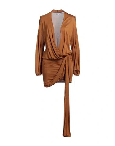 Blumarine Woman Mini Dress Camel Size 10 Viscose In Beige