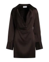 Blumarine Brown Cowl Neck Minidress In Brown