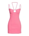 Blumarine Woman Mini Dress Fuchsia Size 6 Viscose, Polyamide, Elastane In Pink