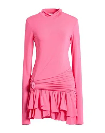 Blumarine Woman Mini Dress Fuchsia Size 8 Viscose, Elastane In Pink