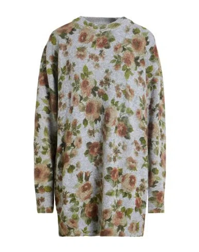 Blumarine Woman Mini Dress Grey Size 6 Wool, Polyamide In Multi