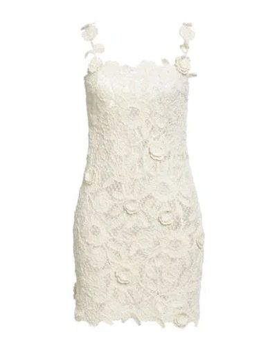 Blumarine Woman Mini Dress Ivory Size 6 Cotton, Polyamide In White