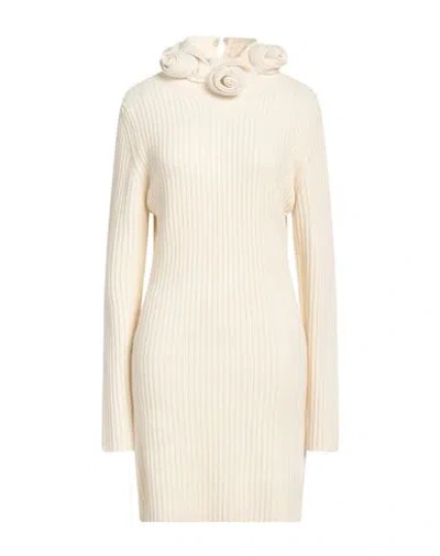 BLUMARINE BLUMARINE WOMAN MINI DRESS IVORY SIZE 8 WOOL
