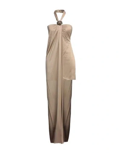 Blumarine Woman Mini Dress Khaki Size 4 Viscose In Beige