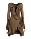 Blumarine Woman Mini Dress Military Green Size 0 Acetate, Silk In Green