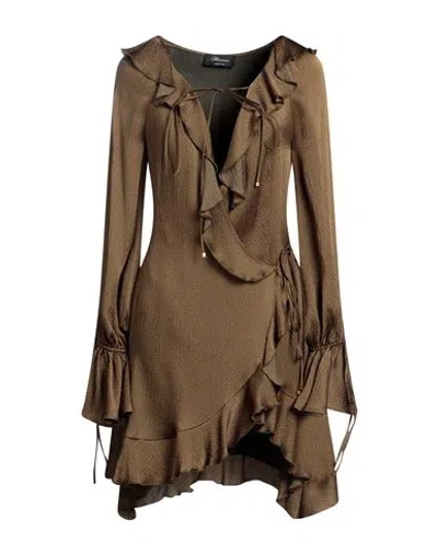 Blumarine Woman Mini Dress Military Green Size 0 Acetate, Silk