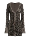 Blumarine Woman Mini Dress Military Green Size 2 Viscose, Silk