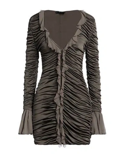 Blumarine Woman Mini Dress Military Green Size 2 Viscose, Silk