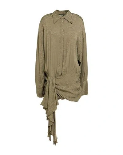 Blumarine Woman Mini Dress Military Green Size 6 Acetate, Silk