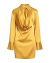 Blumarine Woman Mini Dress Mustard Size 8 Acetate, Viscose, Elastane In Yellow