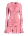 Blumarine Woman Mini Dress Pink Size 4 Silk, Elastane
