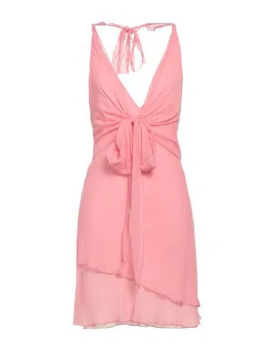 Blumarine Woman Short Dress Pink Size 8 Silk