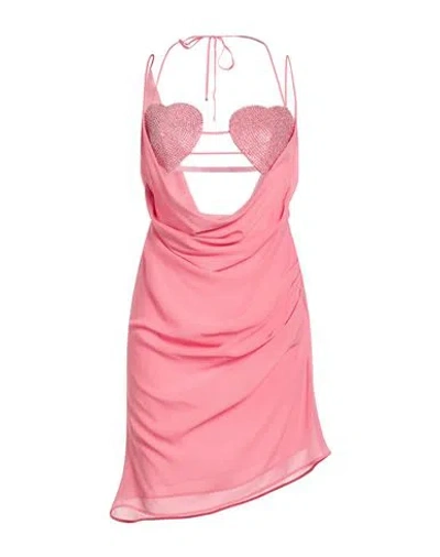 Blumarine Woman Mini Dress Pink Size 8 Silk, Glass